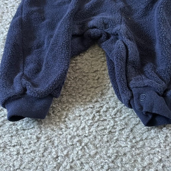 One piece navy blue overalls- very soft and warm 12 months with bear - Picture 2 of 6